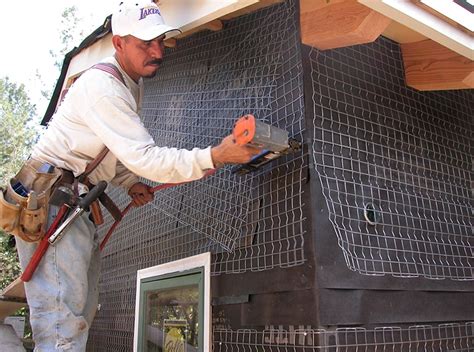 attaching metal to stucco house|stucco wire attachment.